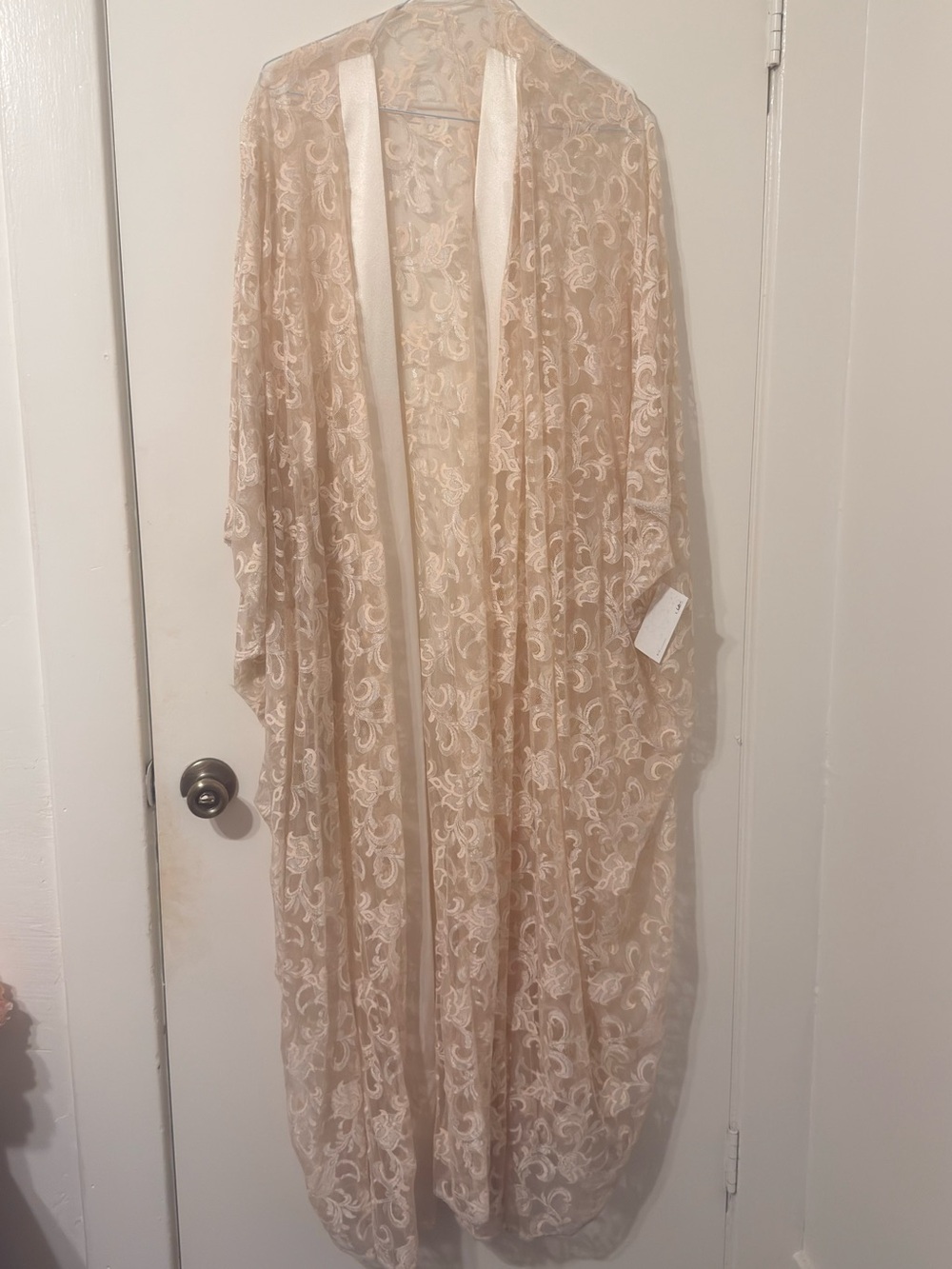 Vintage Lace Robe- light Pink and beige